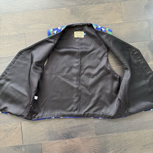 Vtg Pendleton High Grade Western Wear Wool Vest 42 Cobalt Blue Southwest Aztec - Picture 6 of 12